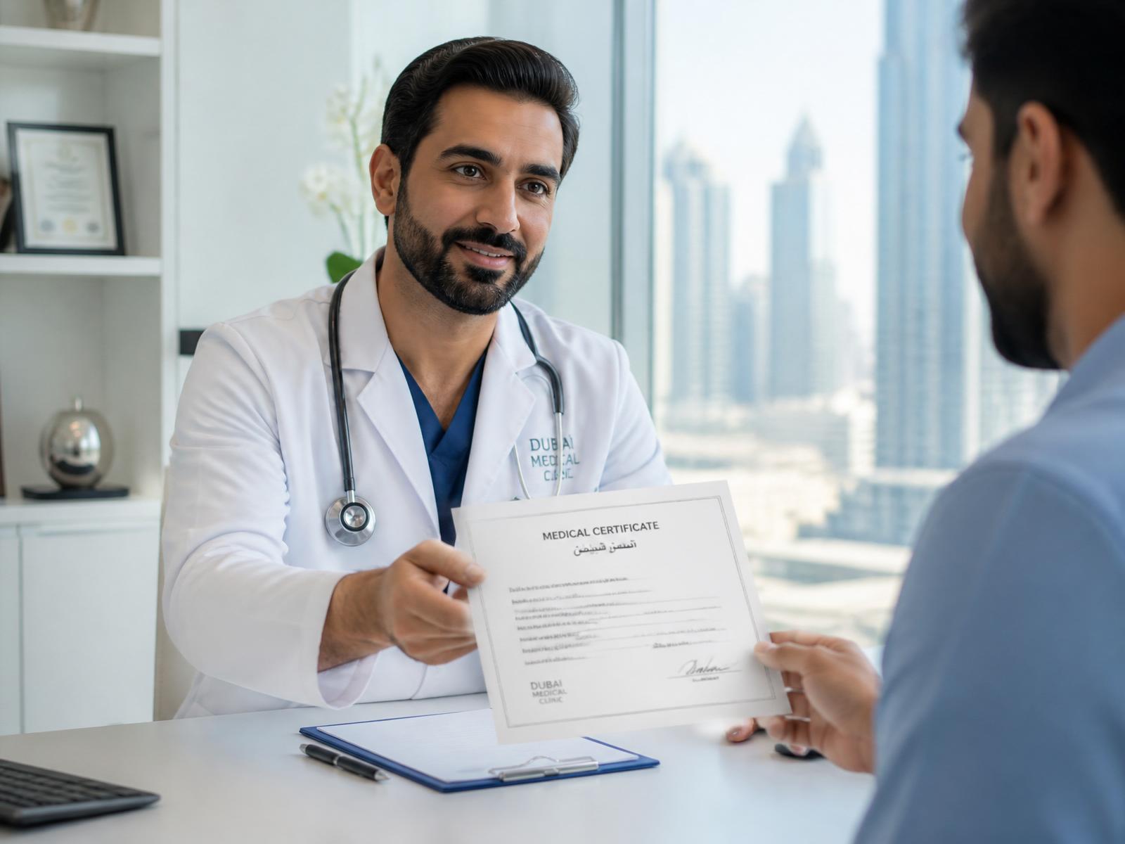 Sick leave certificate attested by DHA and MOHAP for UAE employers